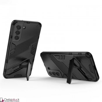 Smūgiams atsparus dėklas su kojele - juodas (Samsung S21) Smūgiams atsparus dėklas su kojele - juodas (Samsung S21)